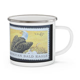 Bald Eagle Vintage Postage Stamp Enamel Camping Mug