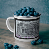 Special Delivery Black Stamp Enamel Mug