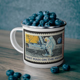 Man on the Moon Stamp Enamel Mug