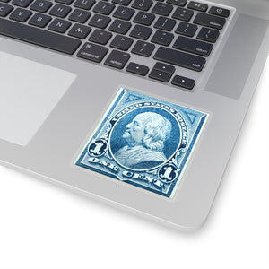 Benjamin Franklin Blue Stamp Sticker