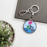 Skeleton Rose Keyring