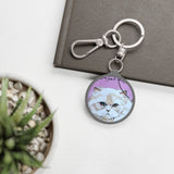White Persian Cat Keyring