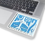 Blue Air Mail Stamp Sticker