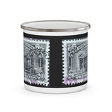 Special Delivery Black Stamp Enamel Mug