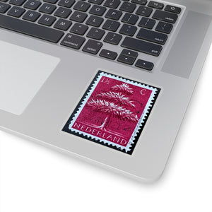 Maroon Tree Stamp Sticker