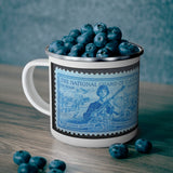 National Guard Vintage Postage Stamp Enamel Camping Mug