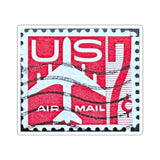 Red Air Mail Stamp Sticker