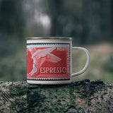 Italian Espresso - Cup of Italy Vintage Postage Stamp Enamel Camping Mug