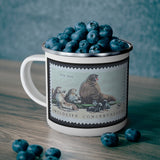 Fur Seal Vintage Postage Stamp Enamel Camping Mug