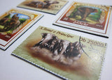 Elephant Recycled Postage Stamp Magnet Set #J41