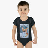 Welsh Corgi Dog Stamp Baby Onesie