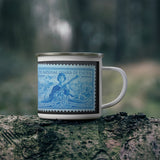National Guard Vintage Postage Stamp Enamel Camping Mug