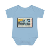 Man on the Moon Stamp Baby Onesie