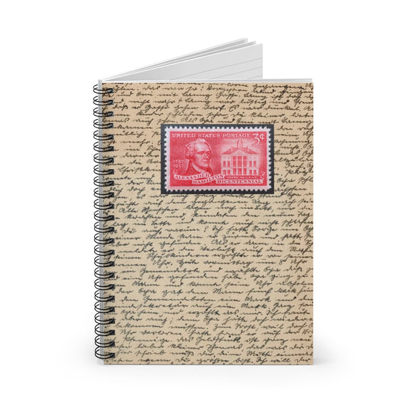 Alexander Hamilton Stamp Spiral Notebook