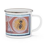 Ant Insect Vintage Postage Stamp Enamel Camping Mug
