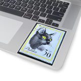 Black Cat - Poland Stamp Sticker