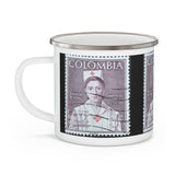 RN Nurse Columbia Vintage Postage Stamp Enamel Camping Mug