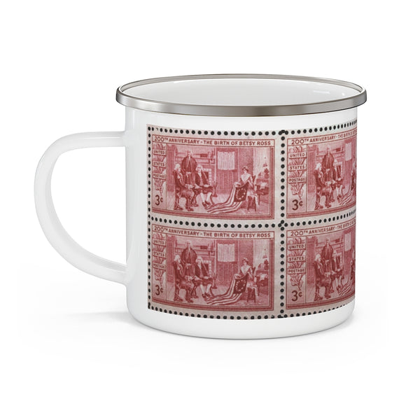 Betsy Ross Stamp Enamel Mug