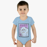 White Persian Cat Stamp Baby Onesie