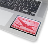 Air Mail Plane Red Stamp Sticker