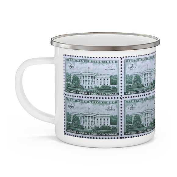 White House 1950 Stamp Enamel Mug