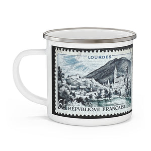 Castle Scene Stamp Enamel Mug