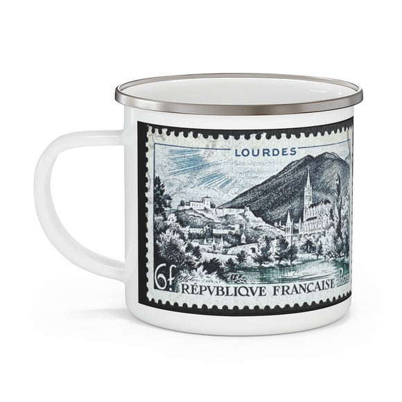 Castle Scene Stamp Enamel Mug