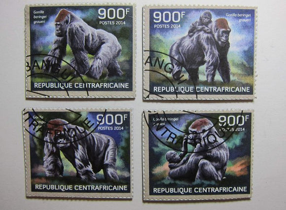 Gorilla Recycled Postage Stamp Magnet Set #76