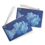 Queen Blue Stamp Clutch Bag
