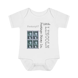 Lincoln 1959 Postage Stamp - Infant Baby Rib Bodysuit 0M - 24Mo