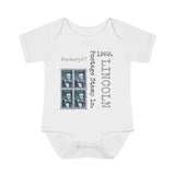 Lincoln 1959 Postage Stamp - Infant Baby Rib Bodysuit 0M - 24Mo