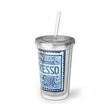 Espresso Blue Stamp Acrylic Cup