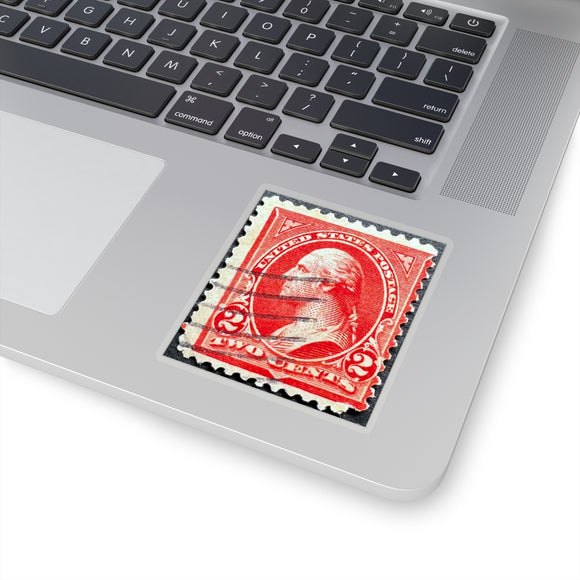 Red Two Cents Stamp Sticker
