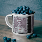 RN Nurse Columbia Vintage Postage Stamp Enamel Camping Mug