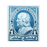Benjamin Franklin Blue Stamp Sticker