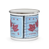 Canada Vintage Postage Stamp Enamel Camping Mug