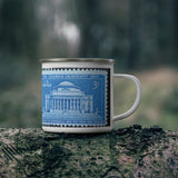 Columbia University 1954 vVintage Postage Stamp Enamel Camping Mug