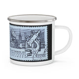 Microscope Stamp Enamel Mug