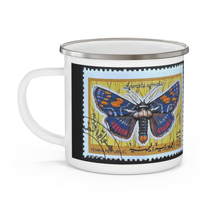 Moth Stamp Enamel Mug