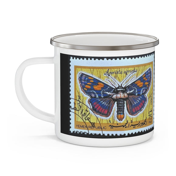 Moth Stamp Enamel Mug