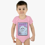 White Persian Cat Stamp Baby Onesie