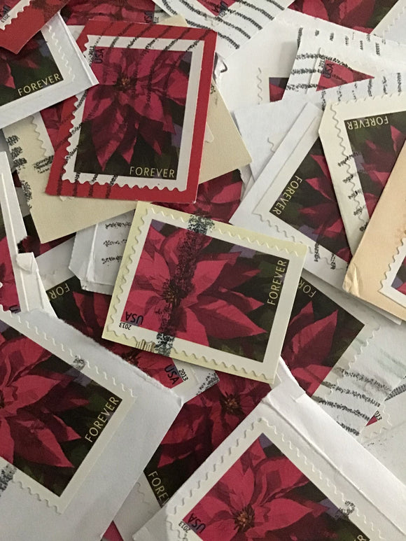 Poinsettia postage stamps
