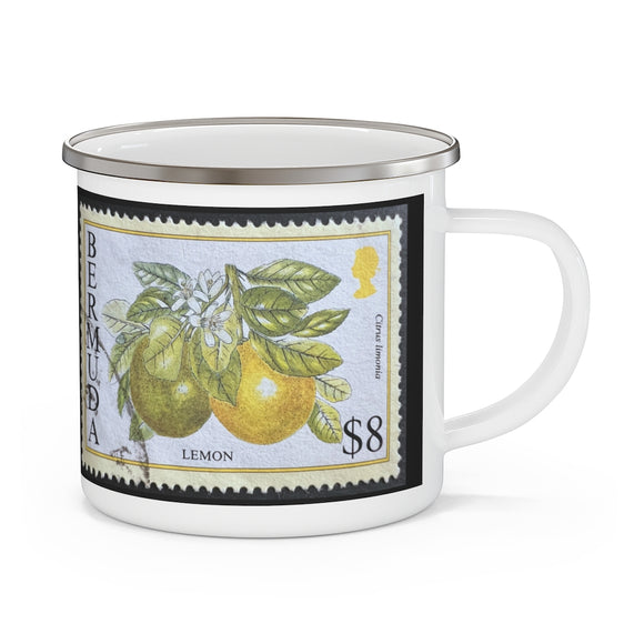Lemon Citrus Stamp Enamel Mug