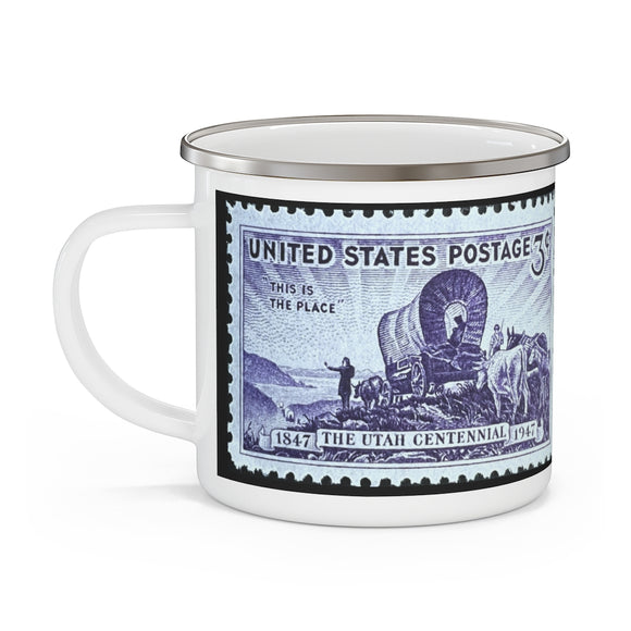 Utah State Stamp Enamel Mug