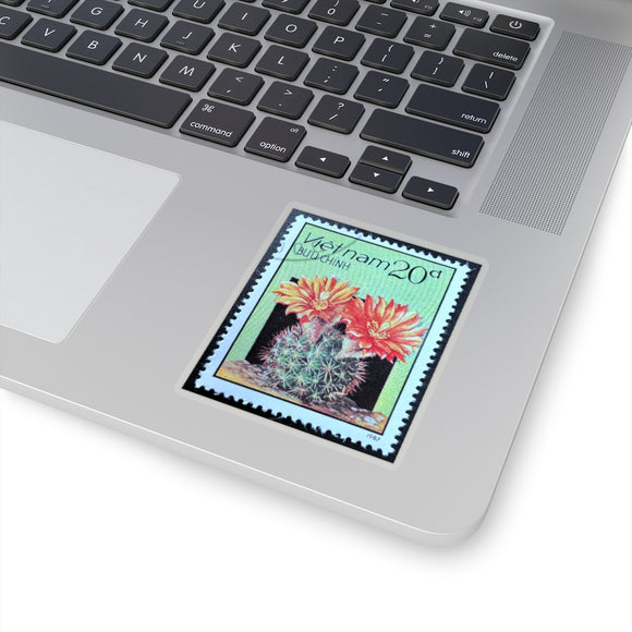 Prickly Blooming Cactus Stamp Sticker