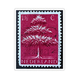 Maroon Tree Stamp Sticker