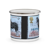 Shire Horse - United Kingdom Vintage Postage Stamp Enamel Camping Mug