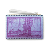 New York Postage Stamp Clutch Bag