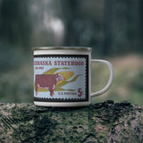 Nebraska State Vintage Postage Stamp Enamel Camping Mug