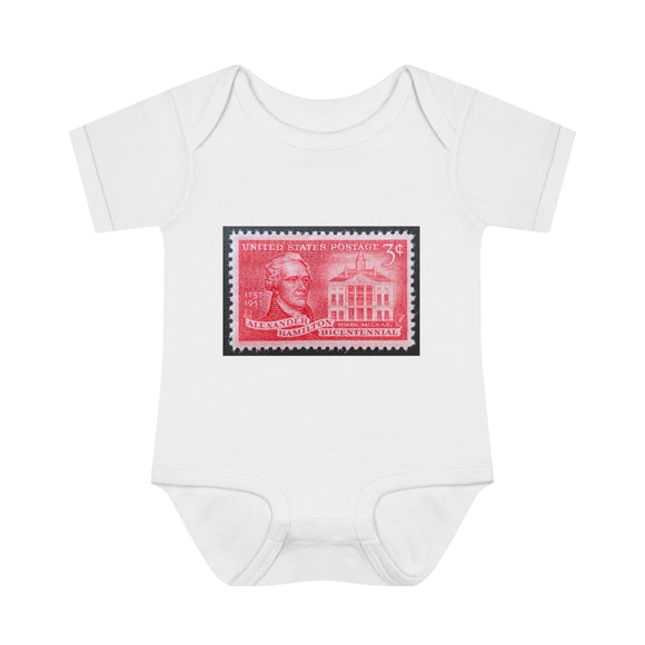 Alexander Hamilton Stamp Baby Onesie